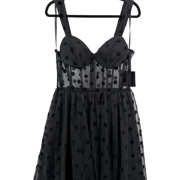 polka dot net bustier a line midi dress Lily Linen Dress Pattern main image 1